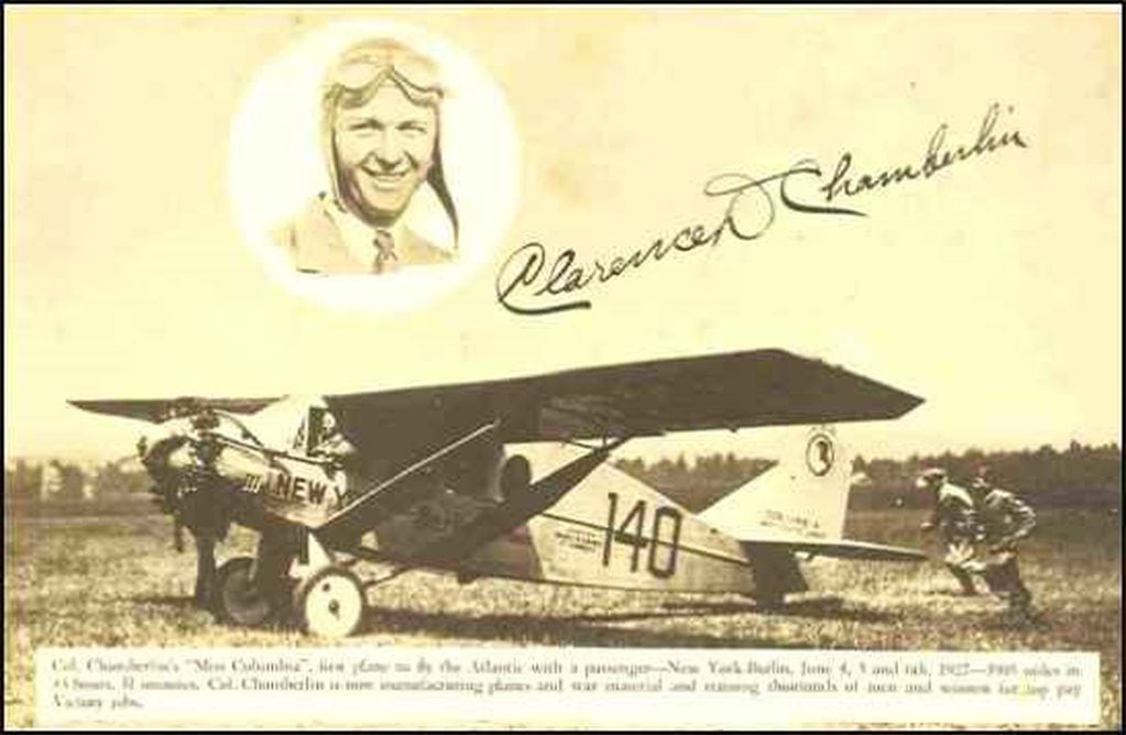 Proeza del aviador estadounidense Clarence Chamberlain.