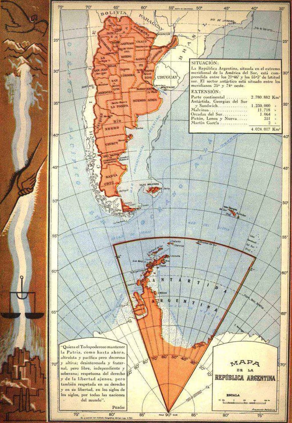 Mapa bicontinental de la República Argentina