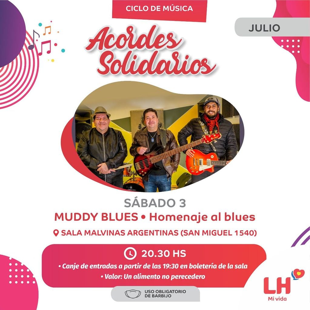 Los "Muddy Blues" se presentan este sábado en la sala Malvinas.