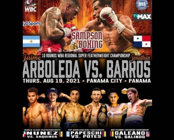 El boxeador mendocino Jonathan Víctor "Yoni" Barros enfrentará a Jaime "Jaimito" Arboleda por el título vacante WBA Fedebo, el próximo jueves 19 de agosto.