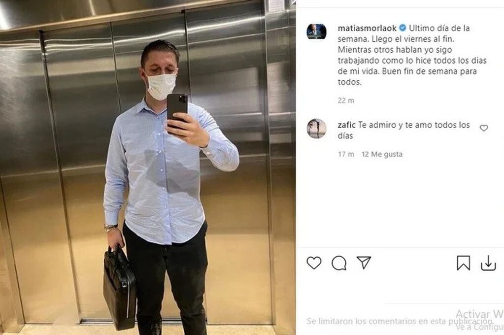 Reapareció Matías Morla en Instagram