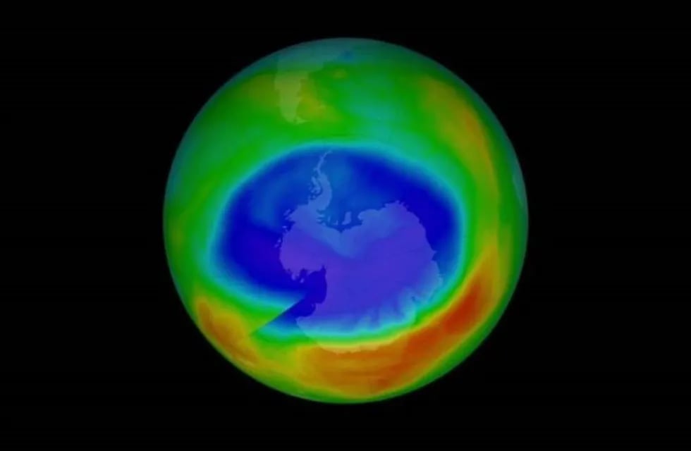 La capa de Ozono de la Antártida. (Crédito: NASA)