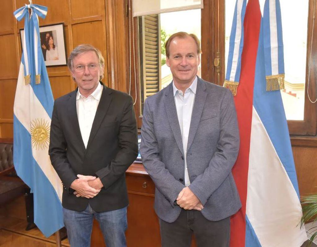 Secretario de Agricultura de la Nación Juan José Bahillo y Gobernador de Entre Ríos Gustavo Bordet