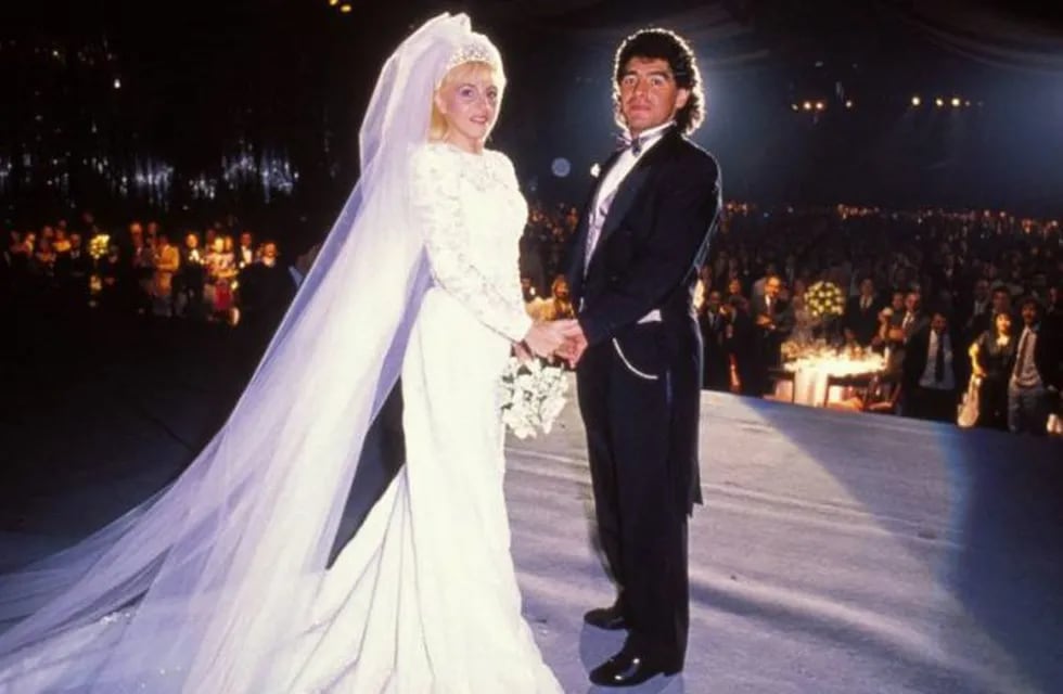 El día en el que se casaron Diego Maradona y Claudia Villafañe.