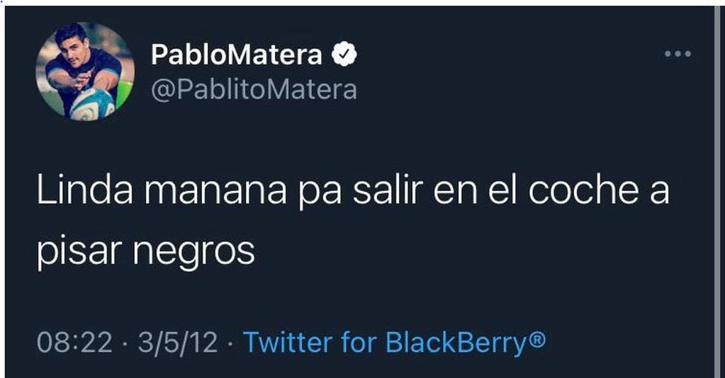 Los tuits xenófobos del capitán Pablo Matera.