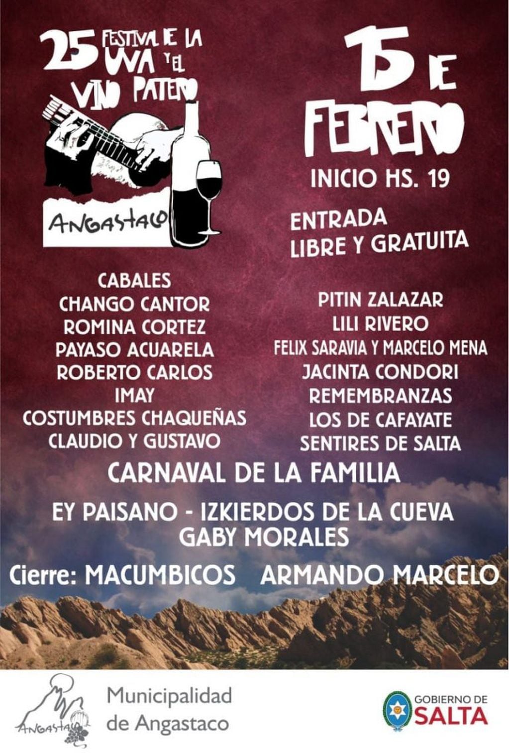 25º Festival de la Uva y el Vino Patero (Facebook Angastaco Turis)