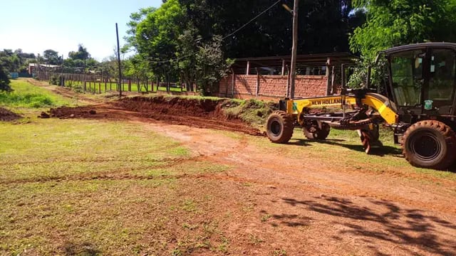 Se mantienen los trabajos para ampliar y mejorar el ingreso al Club de la Aguiaty en Puerto Iguazú