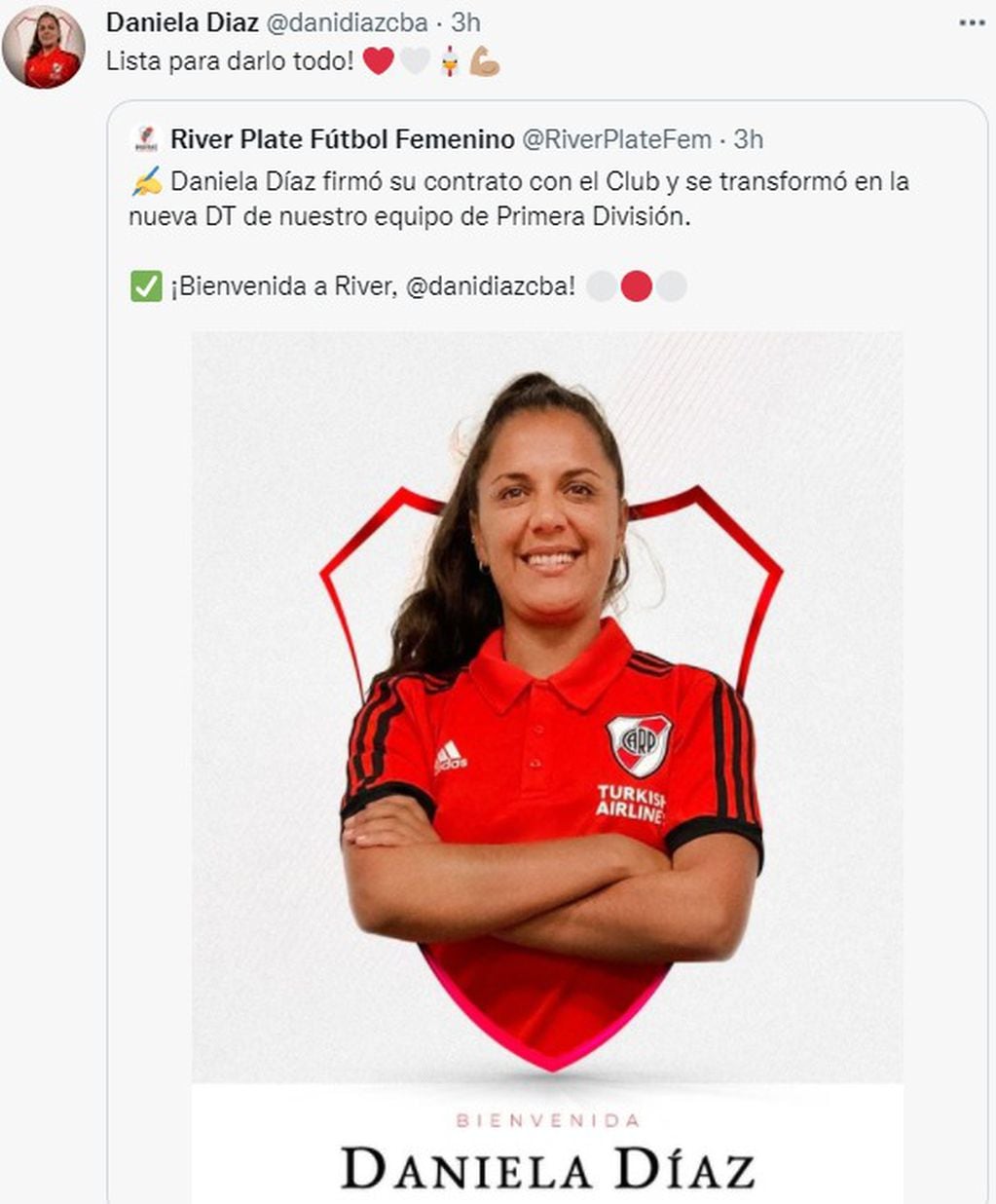 Daniela Díaz dirigirá al fútbol femenino de River tras su exitoso paso por Belgrano.
