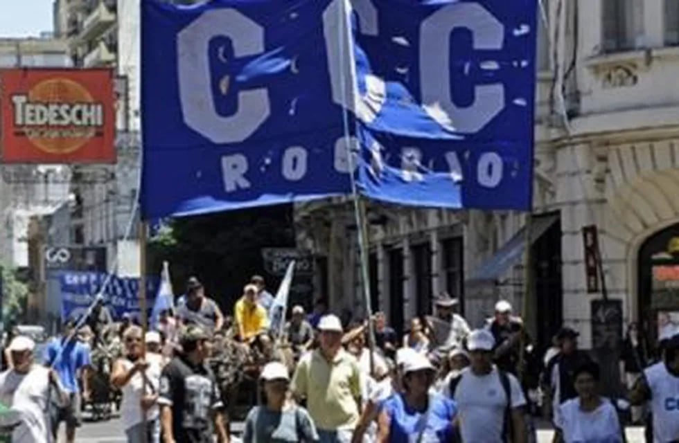 La CCC marcha esta mañana por el centro rosarino. (Archivo)