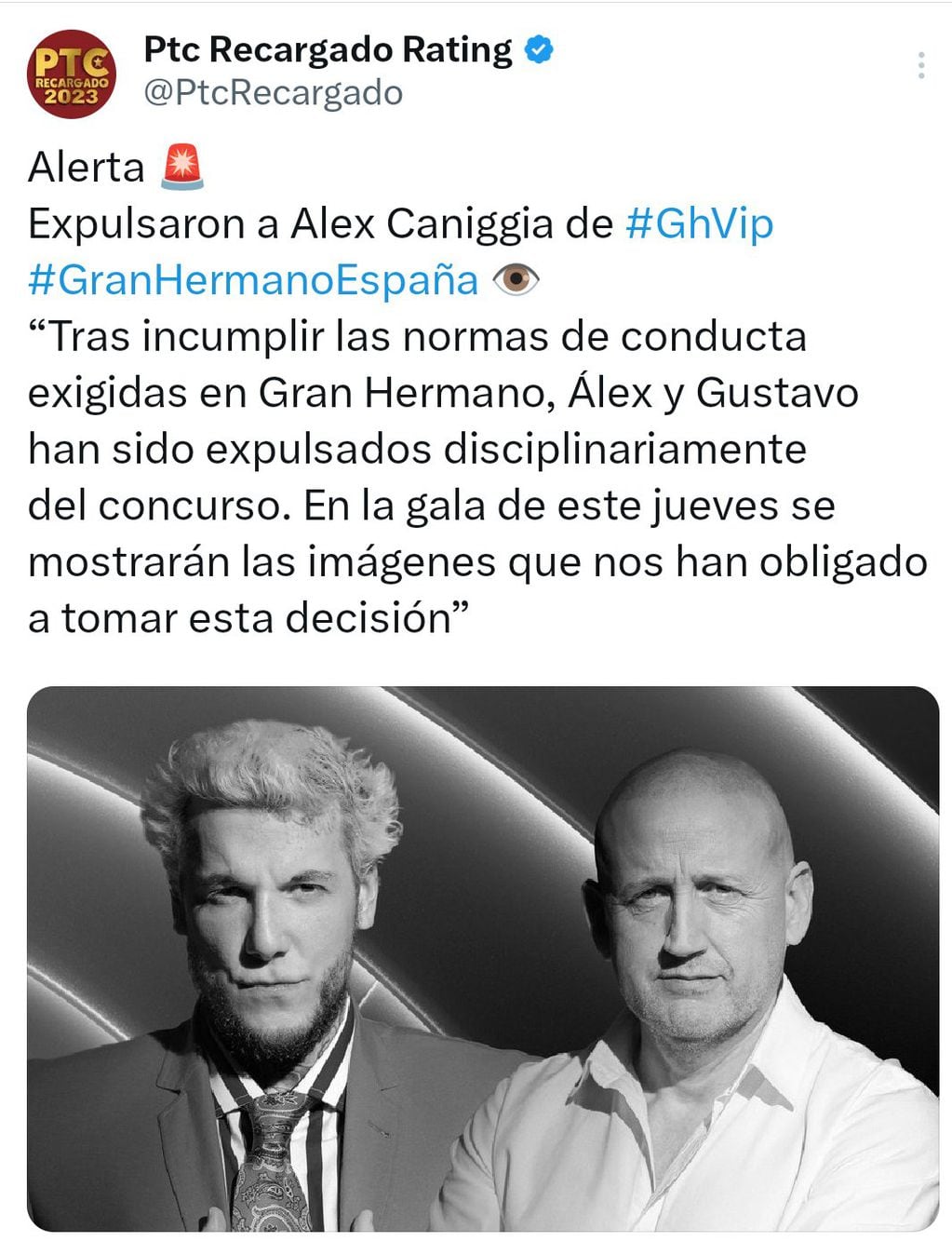Expulsaron a Alex Caniggia de Gran Hermano España.