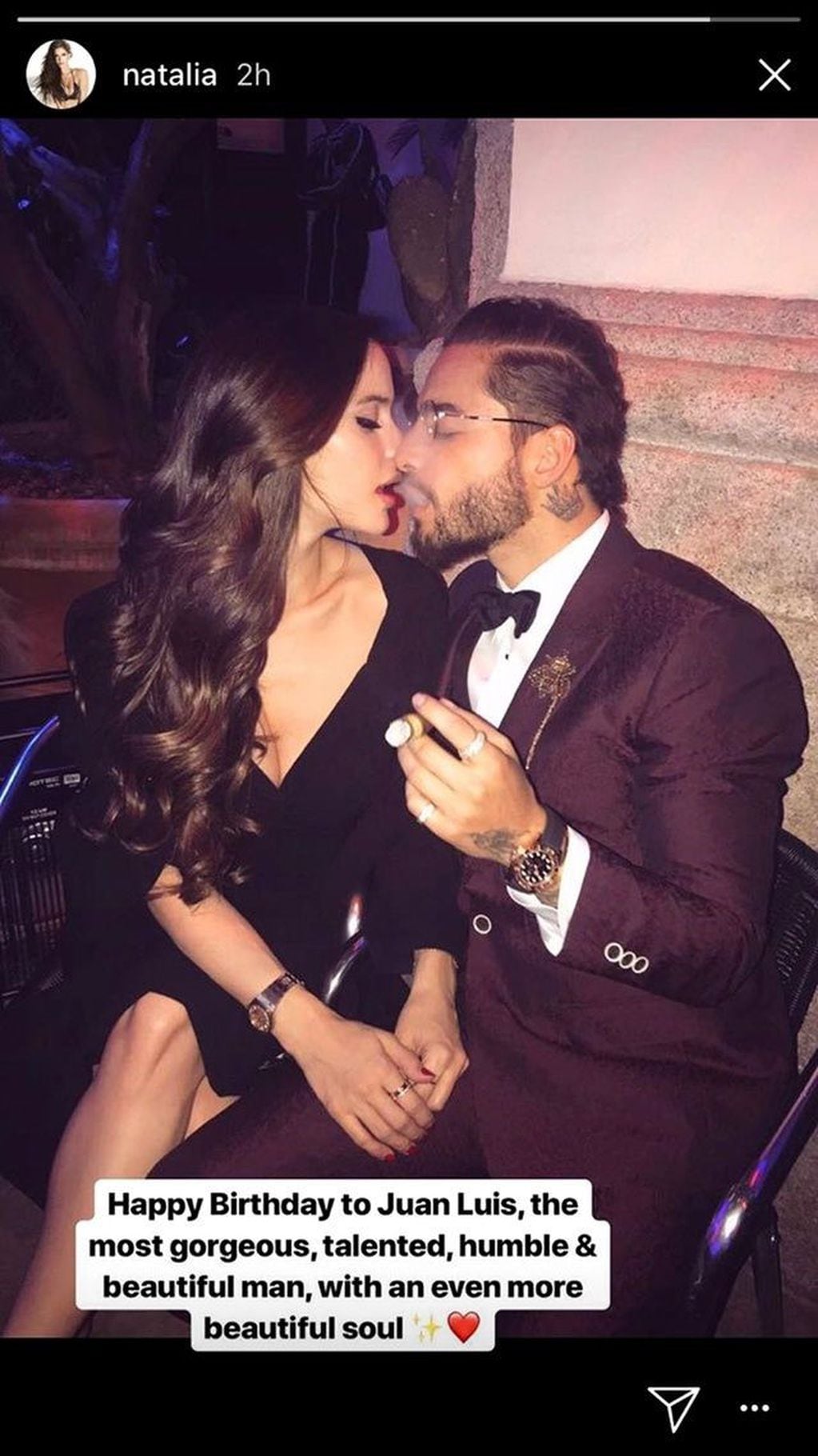 Maluma y su novia de festejo. (Foto: Instagram)