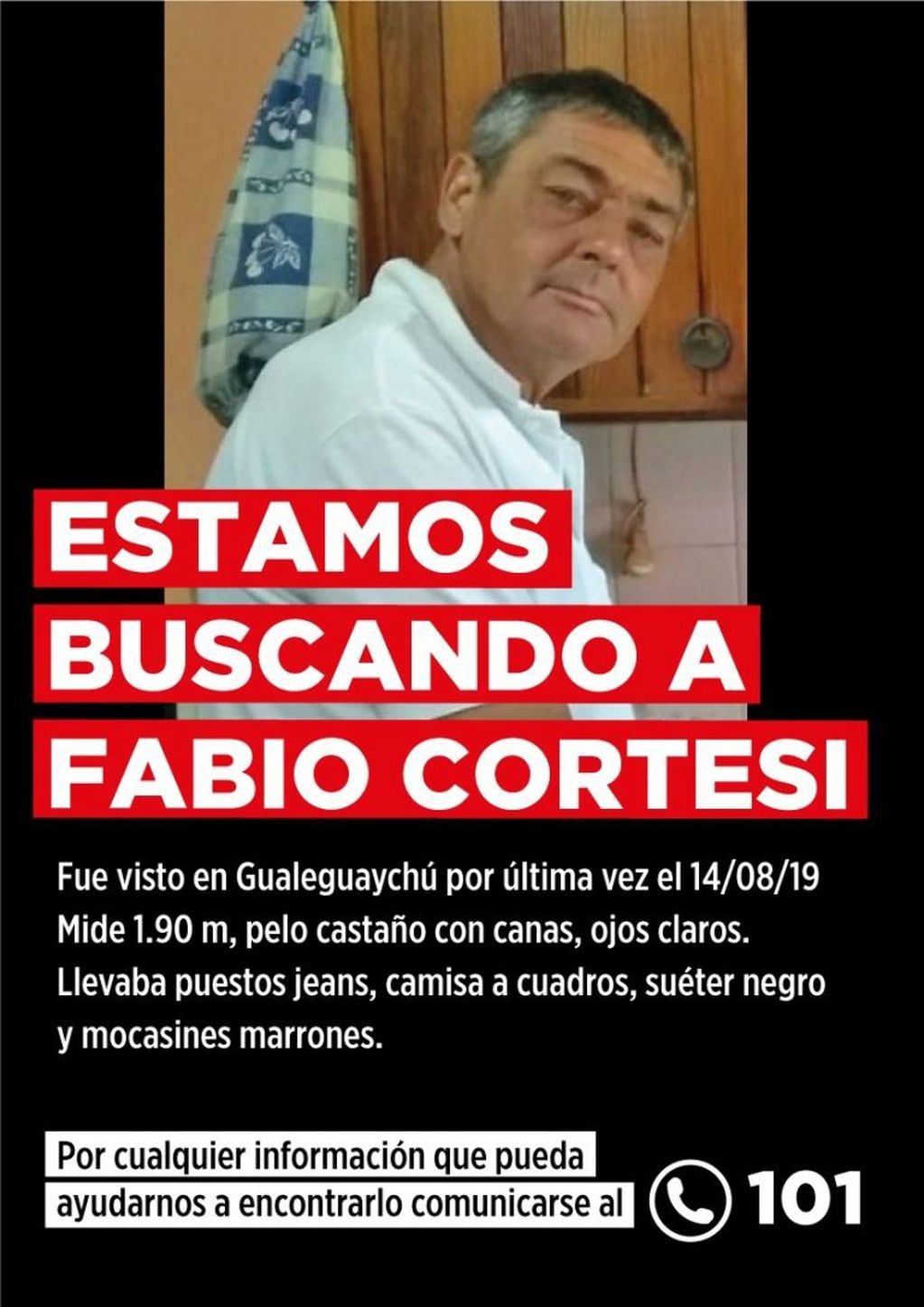 Fabio Cortesi desaparecido
Crédito PER