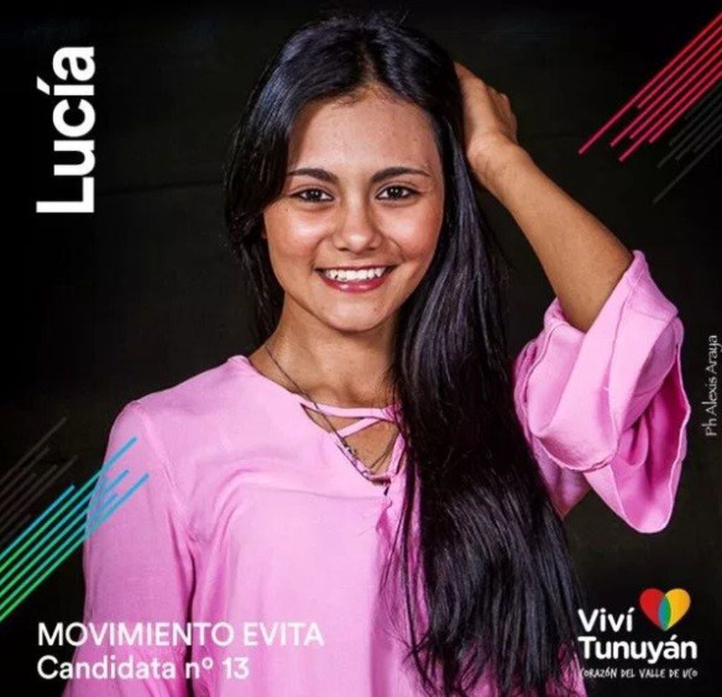 El afiche donde aparece Lucía Mercedes Ortubia representará al Movimiento Evita.
