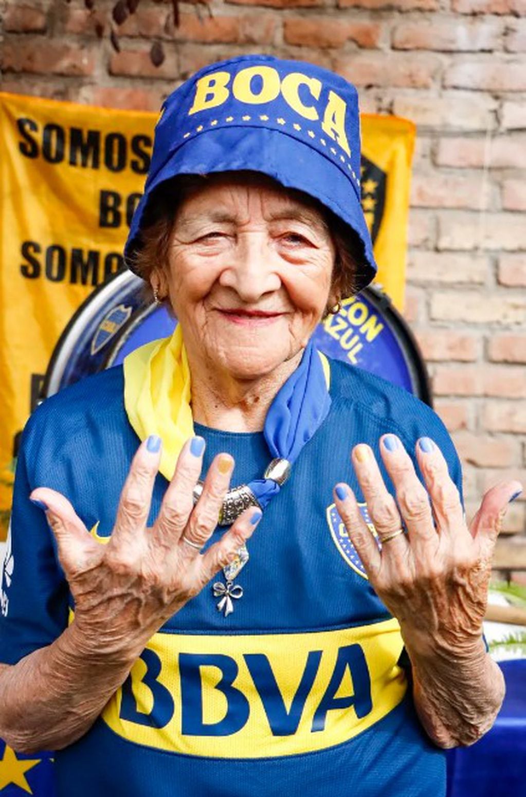 María Valenzuela, la mujer cipoleña de 95 años que es fanática de Boca Juniors.
