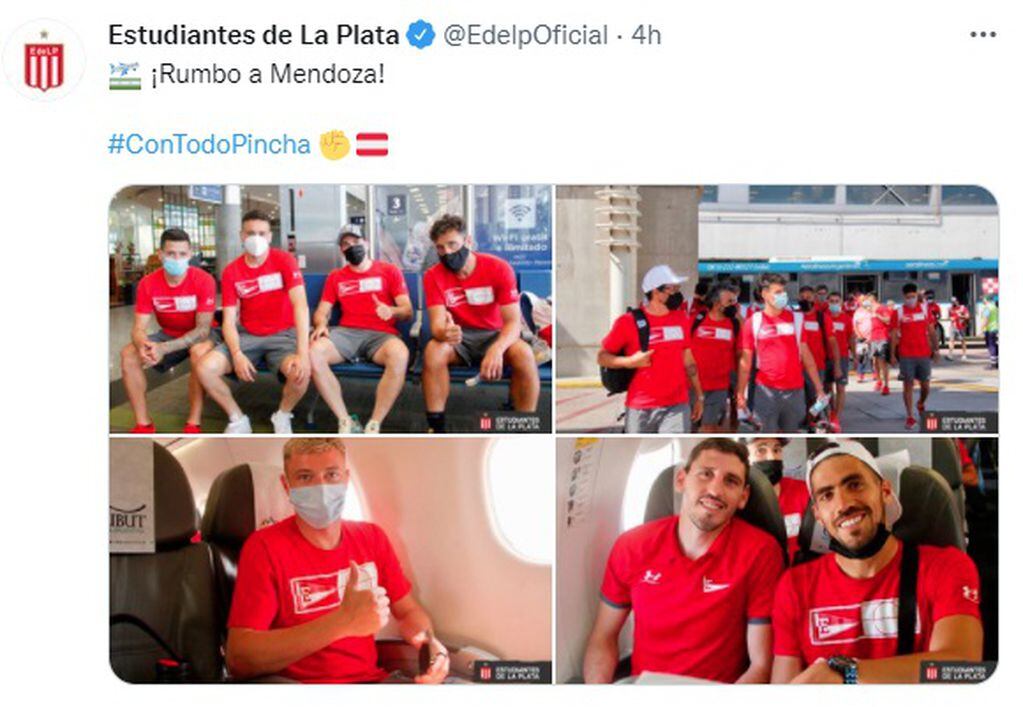 Estudiantes La Plata ya viaja hacia Mendoza.