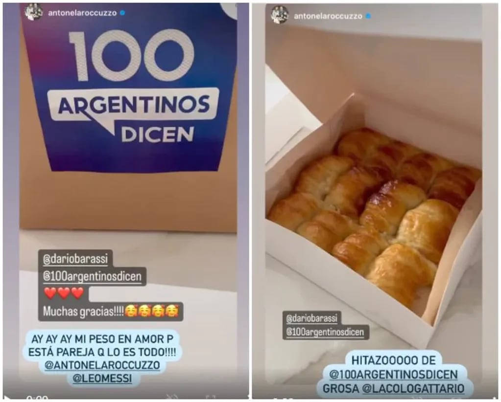 Darío Barassi le envió facturas y salame a Antonela Roccuzzo y Lionel Messi y ellos lo mostraron en Instagram