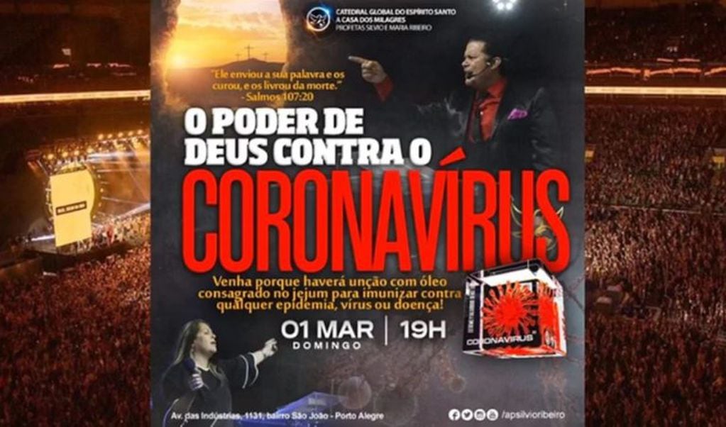 Un culto de Brasil promete "inmunidad" ante el coronavirus (Foto: web)