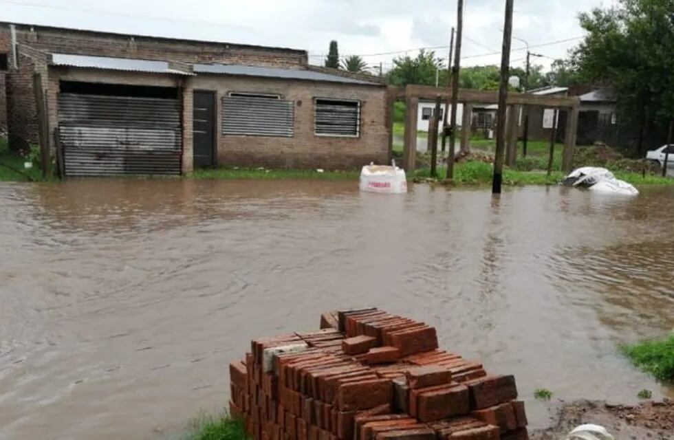 Inundación en Pergamino. (Twitter)