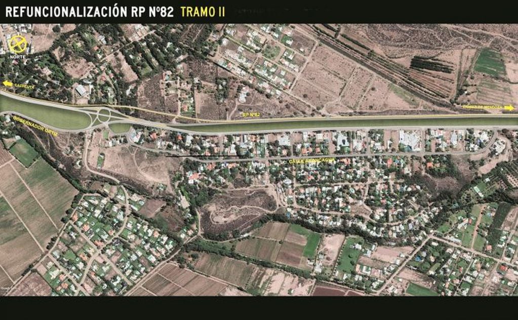 Otra vista aérea de un segundo tramo de la modernización de la Ruta 82 adjudicada hoy. Gentileza Gobierno de Mendoza