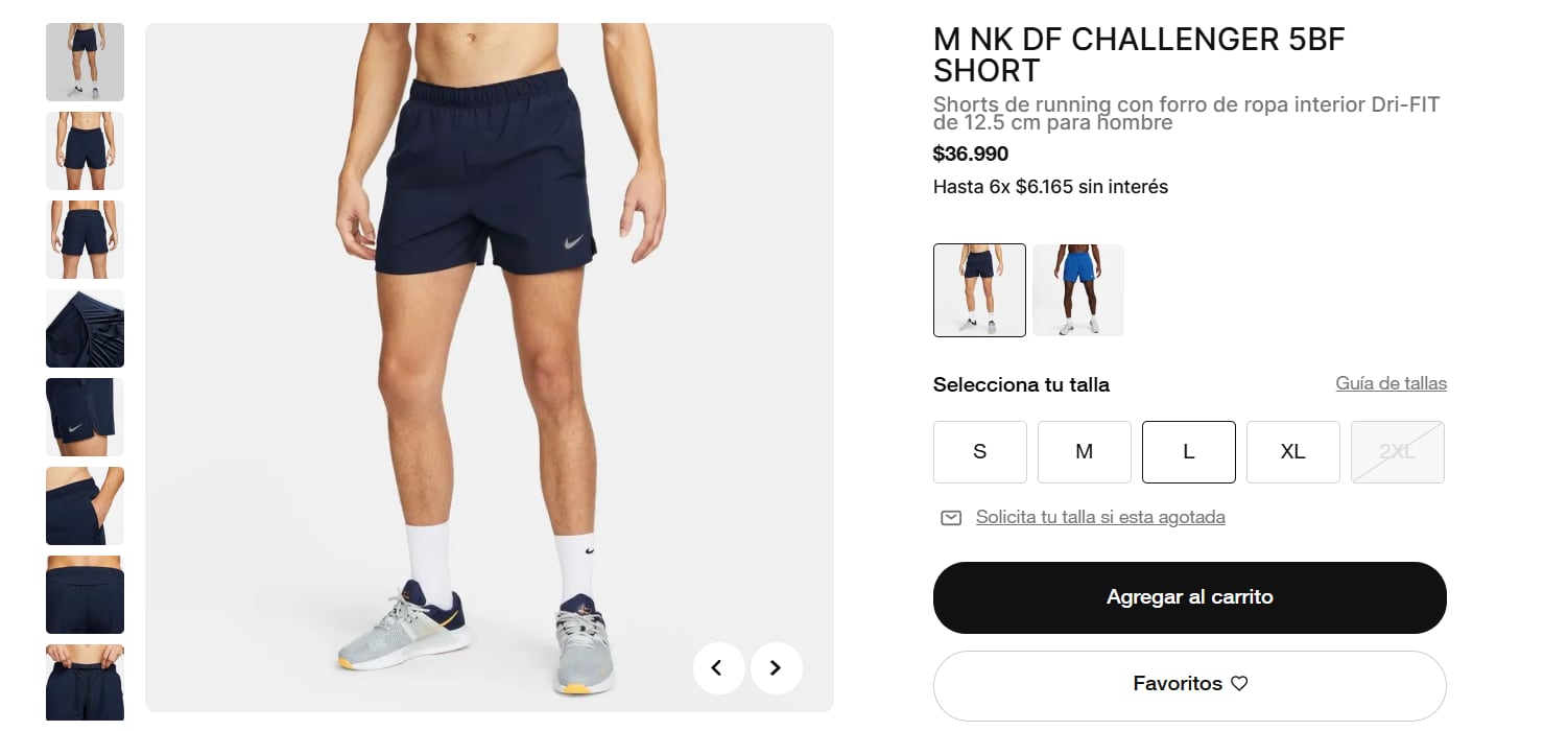 Esto es lo que vale un short Nike en Chile.