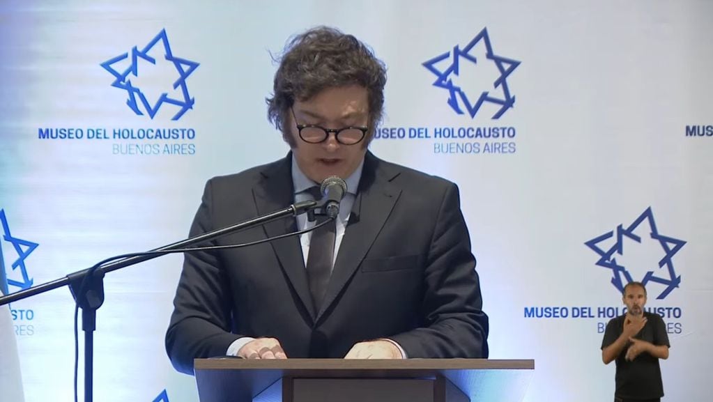 Javier Milei en el Día Internacional en Memoria de las Víctimas del Holocausto.