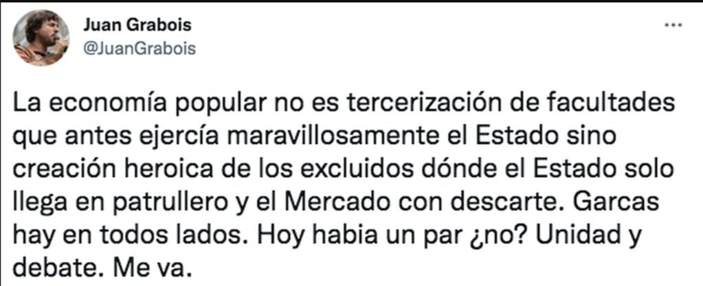 Juan Grabois le respondió a Cristina Kirchner tras sus dichos contra los piqueteros.
