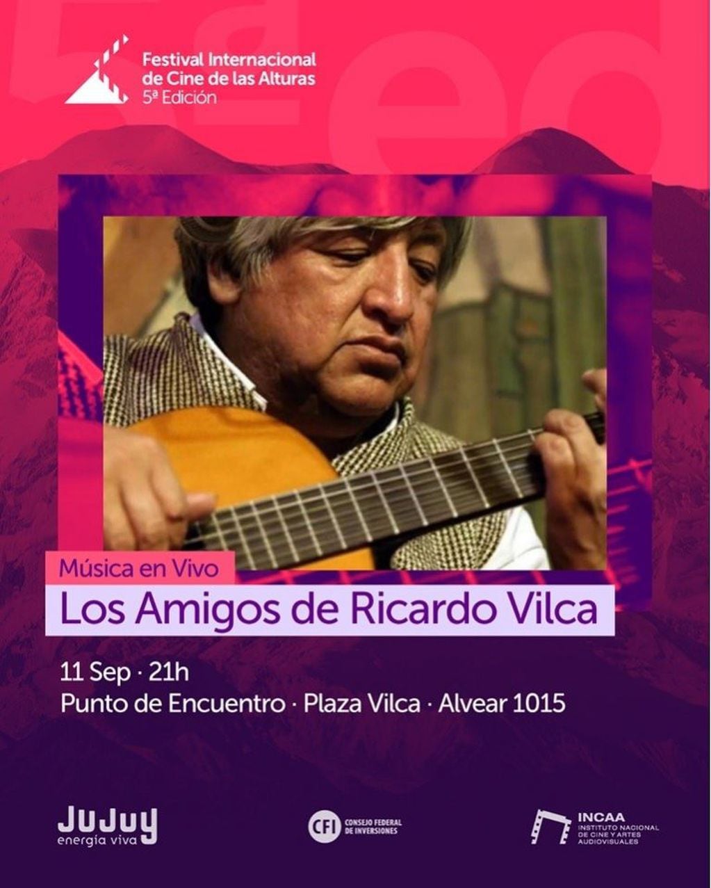 El miércoles 11 el público podrá disfrutar de la música en vivo de Los Amigos de Ricardo Vilca en Punto de encuentro Plaza Vilca, en calle Alvear 1015.