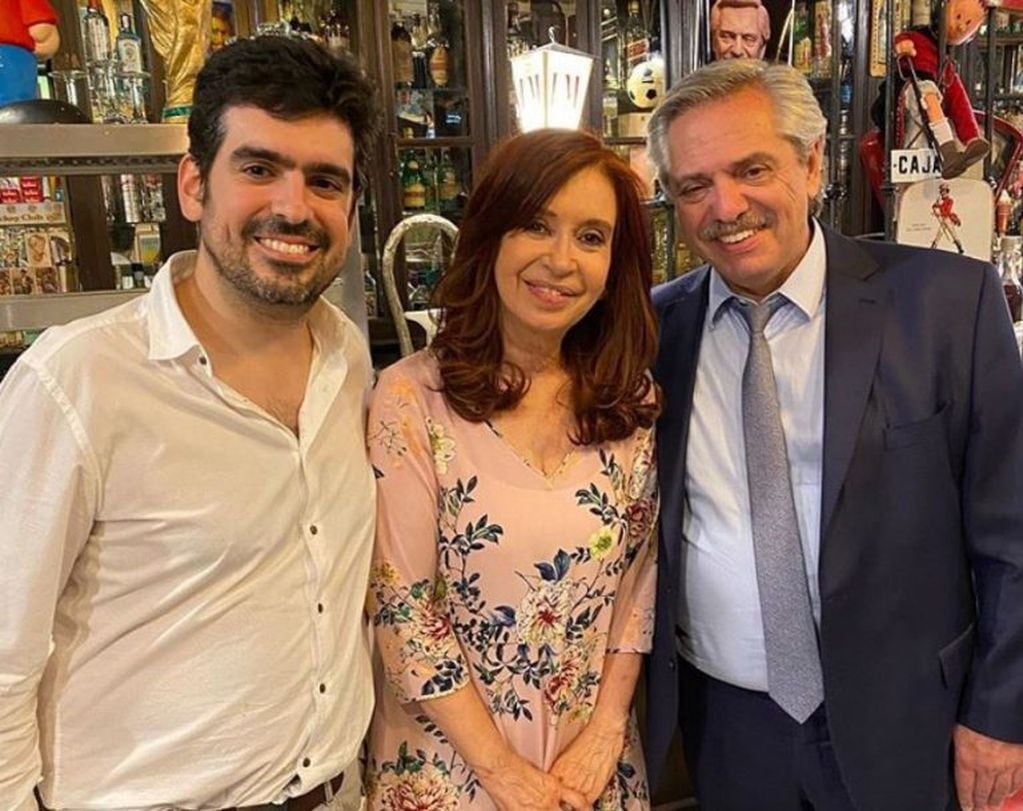 El legislador Juan Manuel Valdes con Cristina y Alberto (Foto: Instagram)
