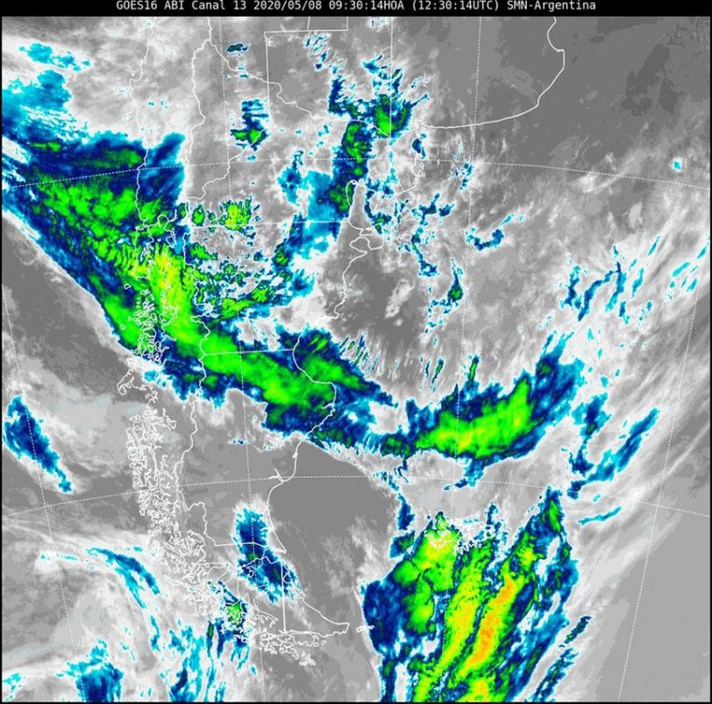 Clima en Caleta Olivia. Imagen satelital.
