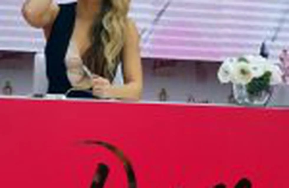 Colombian singer Shakira attends an event to present her new fragance 