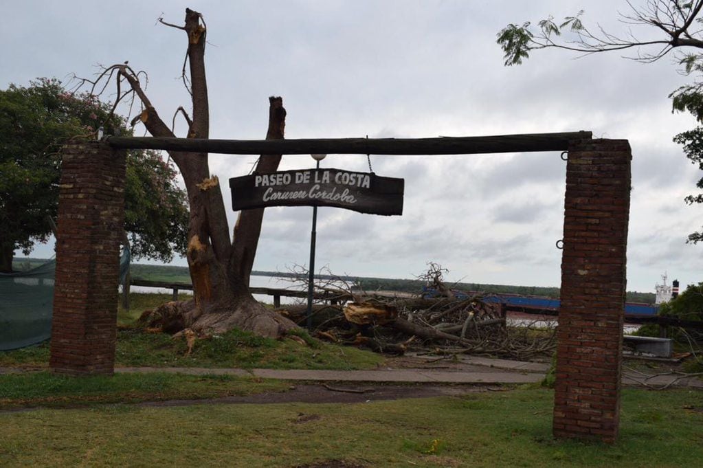 El Paseo de la Costa fue uno de los sectores dañados por la tormenta.