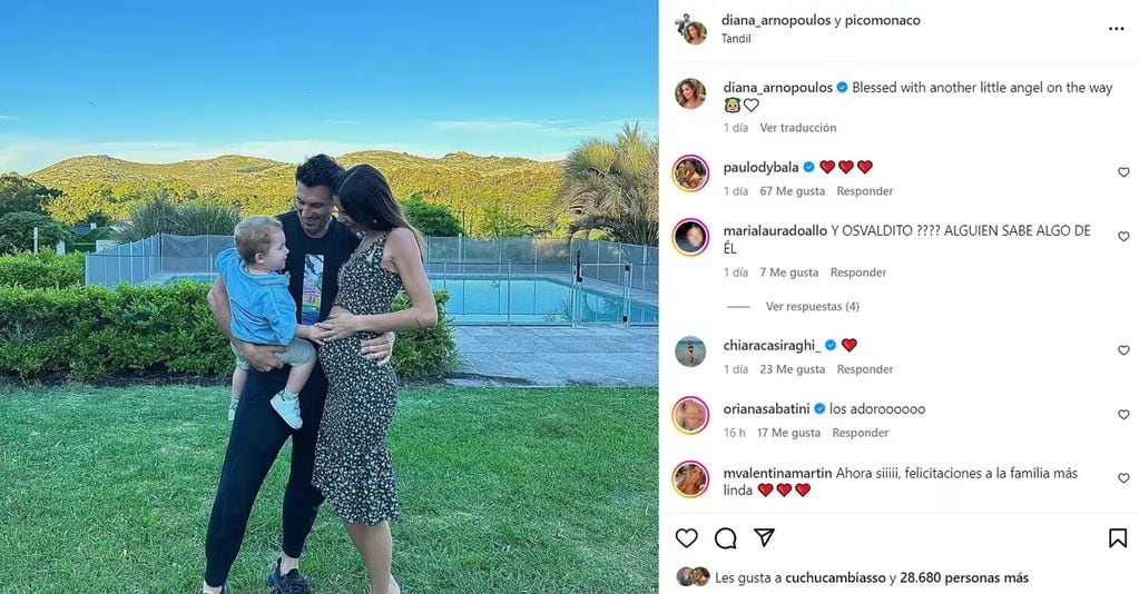 Pico Mónaco y Diana Arnopoulos esperan su segundo hijo