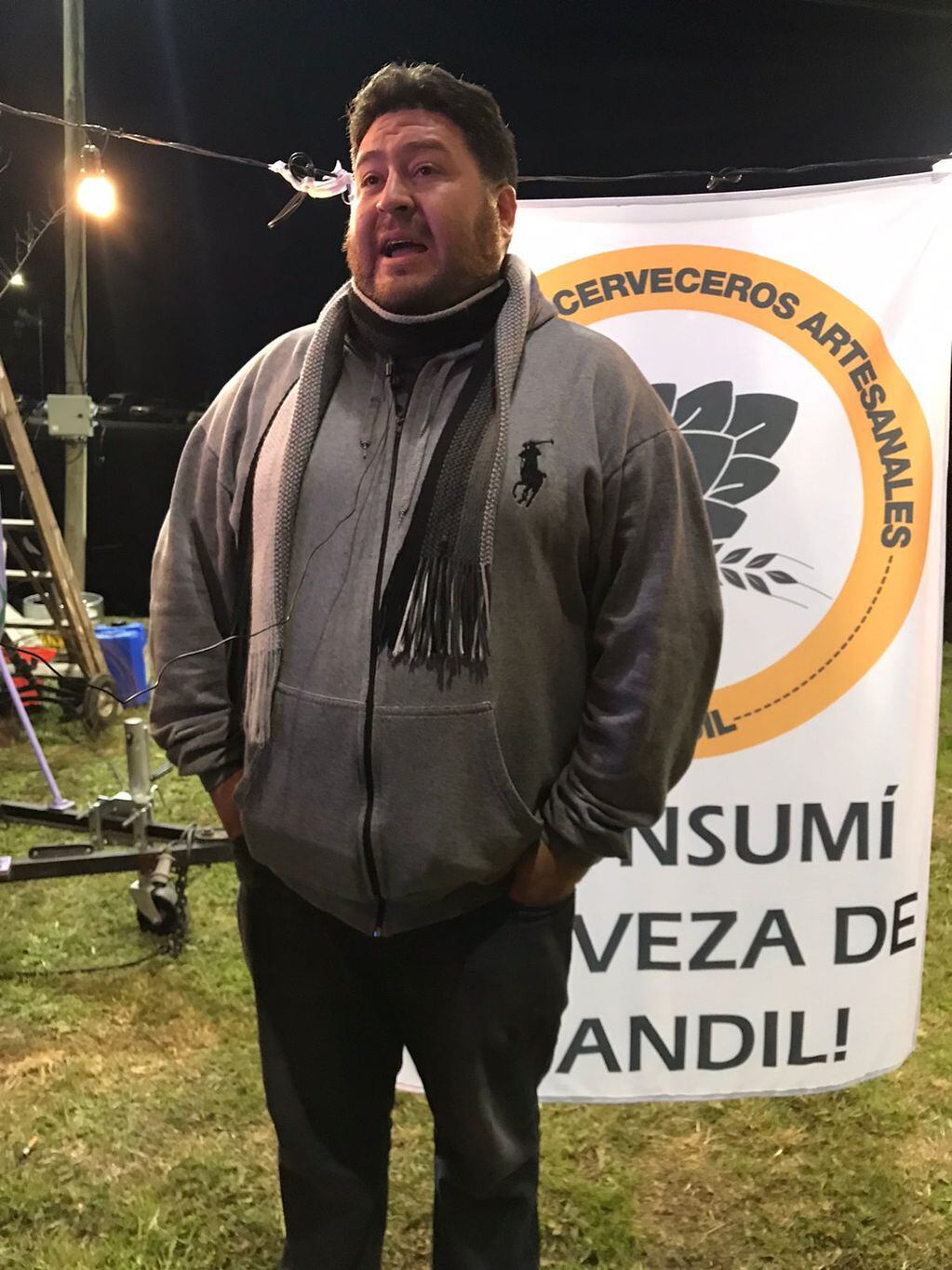 Lucio Rancez, miembro de la Asociación de Cerveceros de Tandil (ACAT), que vivieron un fin de semana cargado de actividades en la OktoberFest.