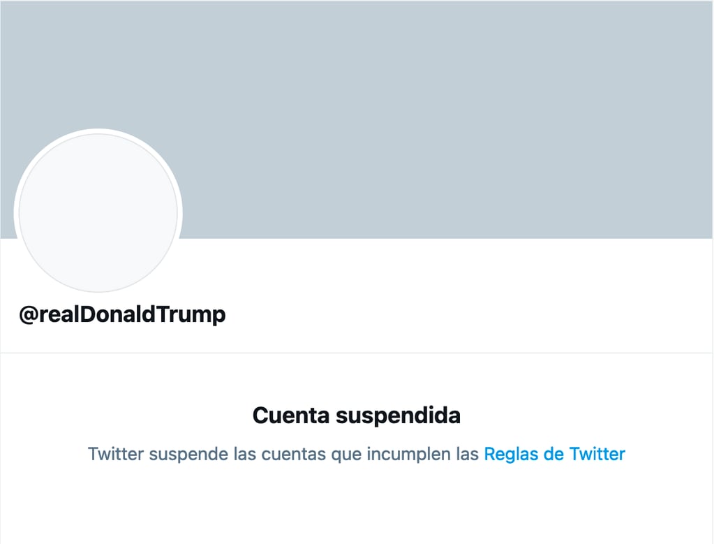 Twitter suspendió la cuenta de Donald Trump porque considera que sus mensajes "incitan a la violencia".