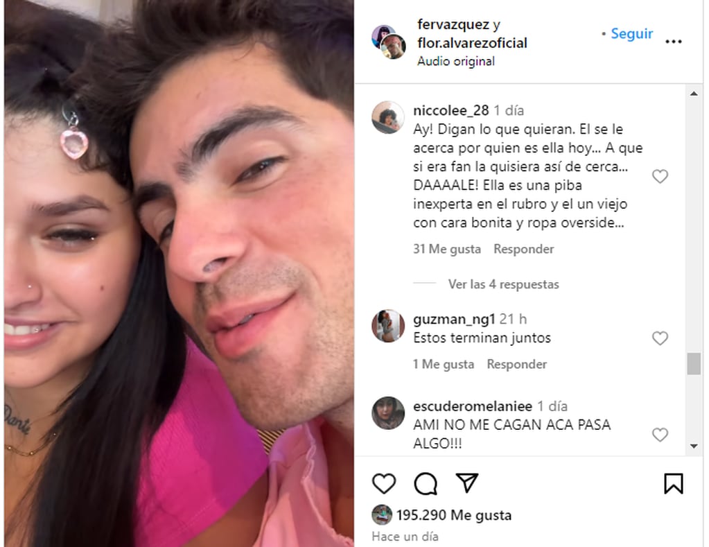 Los comentarios del video picante entre Flor Álvarez y Fer Vázquez