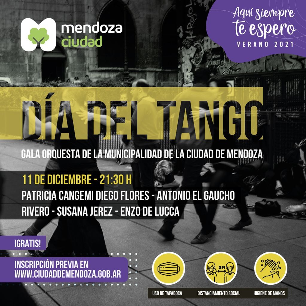 El espectáculo que brindará la Ciudad de Mendoza en homenaje al Día del Tango. Gentileza MCM