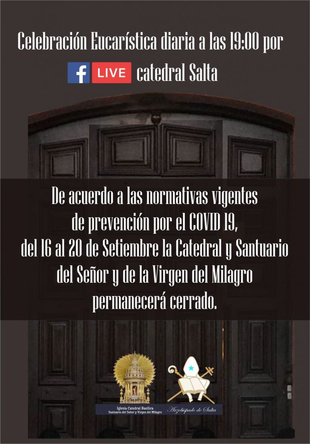 Los salteños se acercaron a orar frente a la Catedral tras un Milagro diferente (Facebook Catedral de Salta)