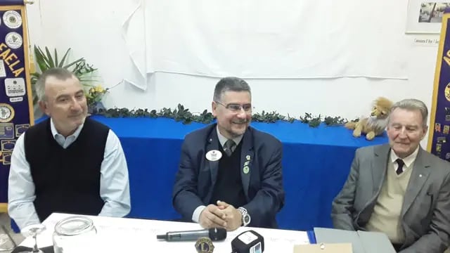 Hugo Barello, Carlos Schenone y Luis Del Zoppo, en el Club de Leones de Rafaela