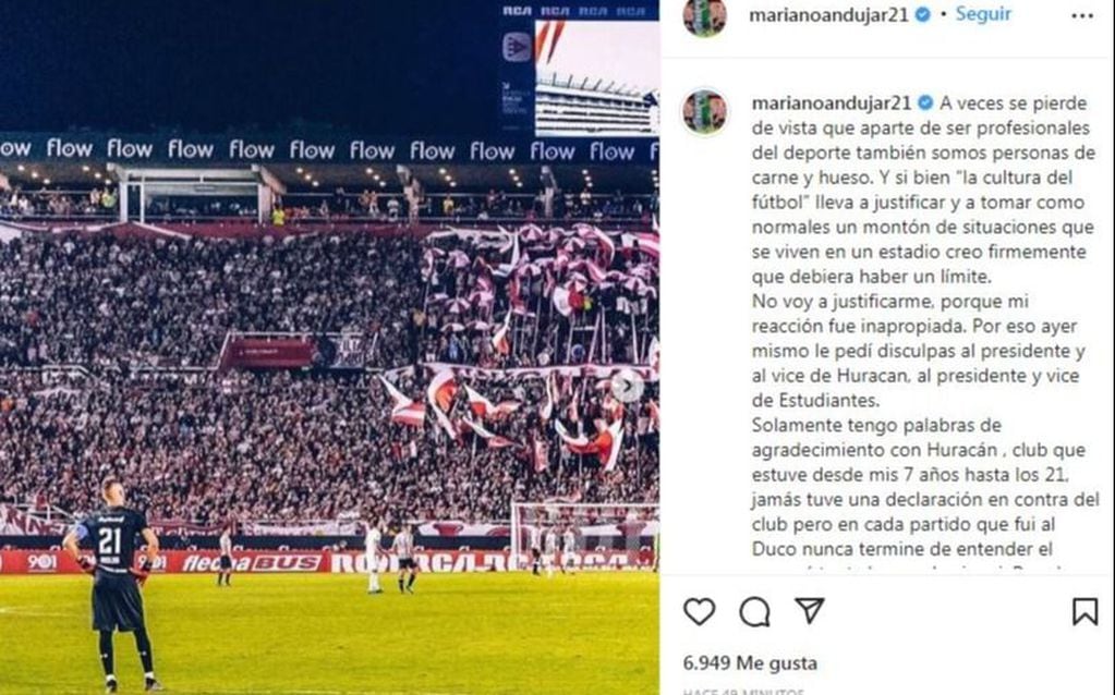 El comunicado de Mariano Andújar tras la agresión a los hinchas de Huracán.