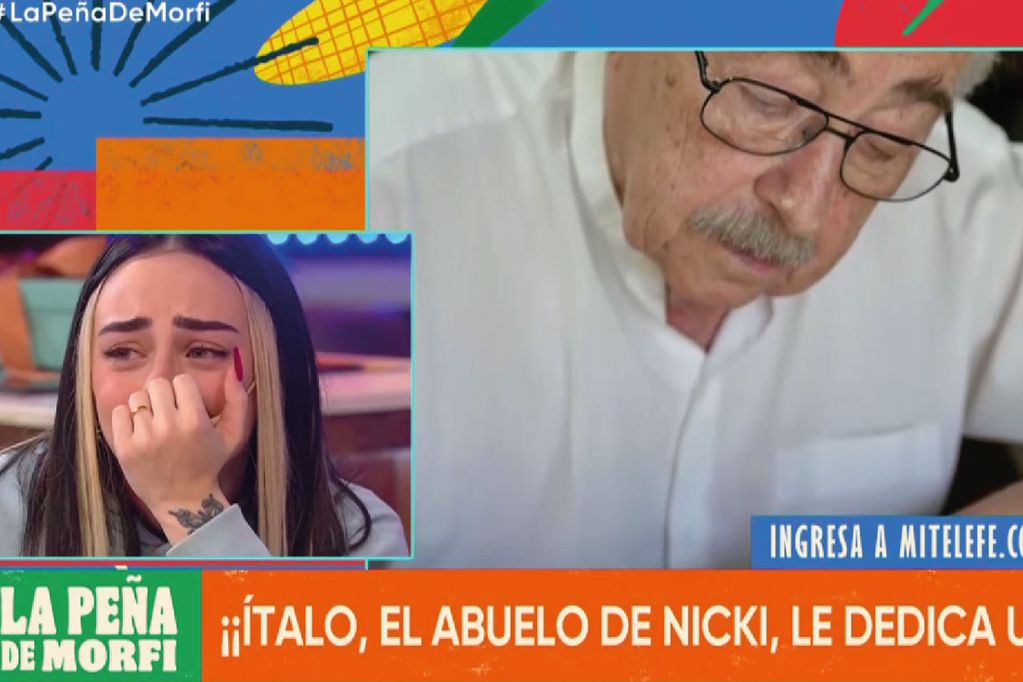 Nicki Nicole se emocionó en "La Peña de Morfi". (Telefe)