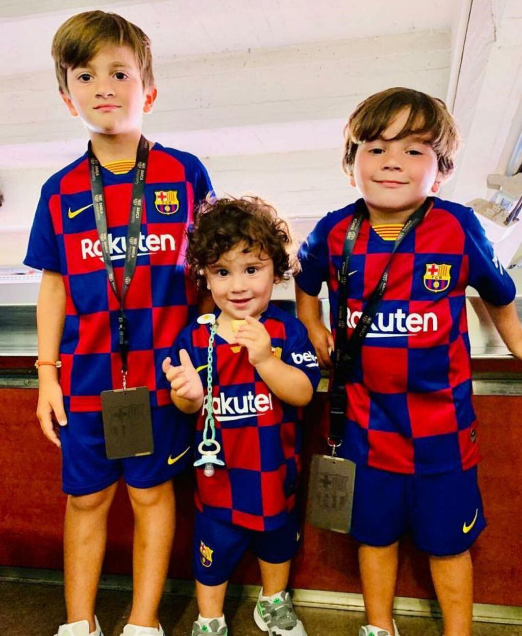 Thiago, Ciro y Mateo Messi (Foto: Instagram)