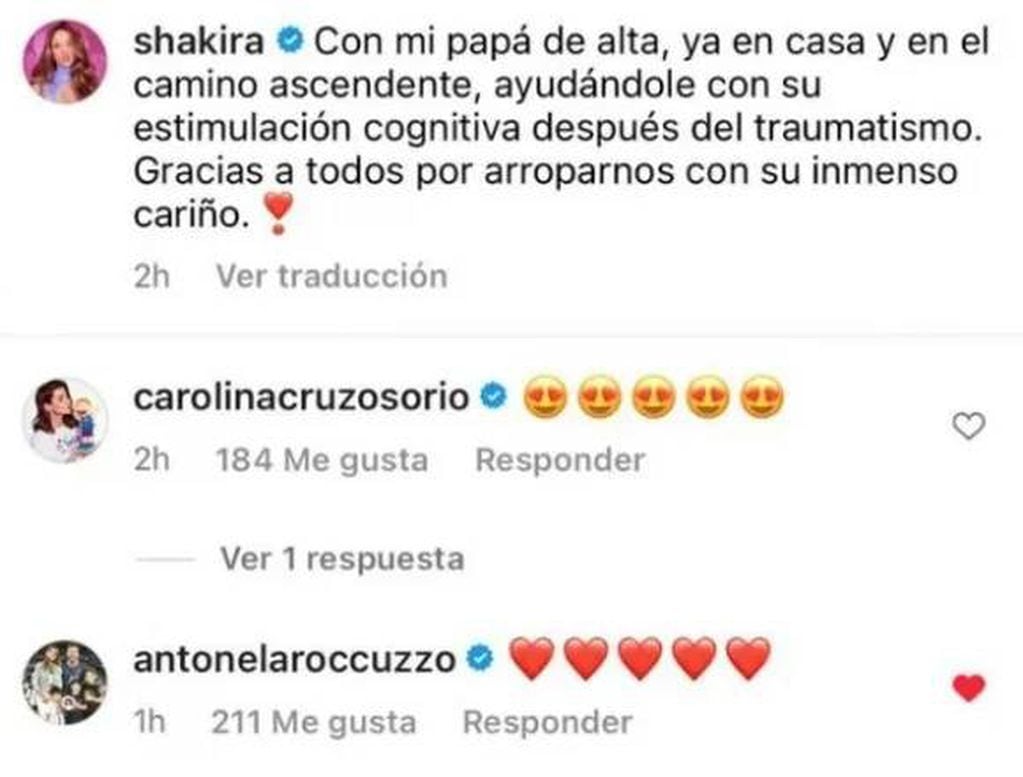 El comentario de Antonela Roccuzzo al posteo de Shakira
