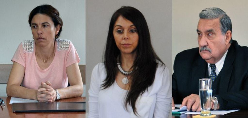 Los jueces Claudia Sadir, Ana Pérez Rojas (presidente de trámite) y Mario Puig, miembros del Tribunal en lo Criminal N° 1.