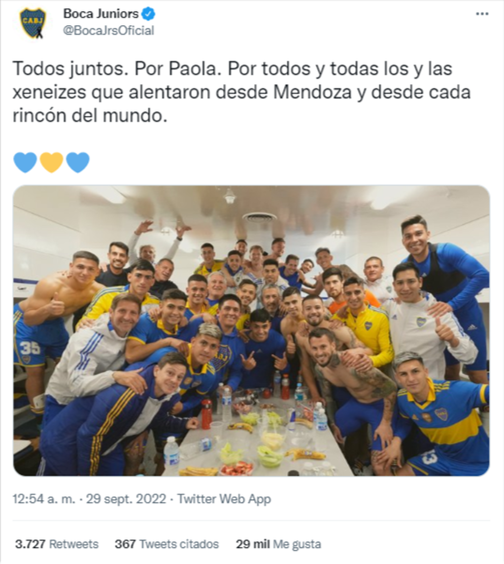 Homenaje a Paola por parte de Boca Juniors.