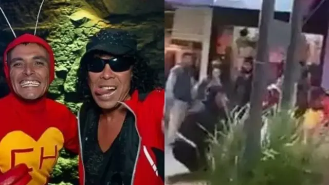 El Chapulín cordobés y el imitador de La Mona Jiménez protagonistas de un video viral en la peatonal.