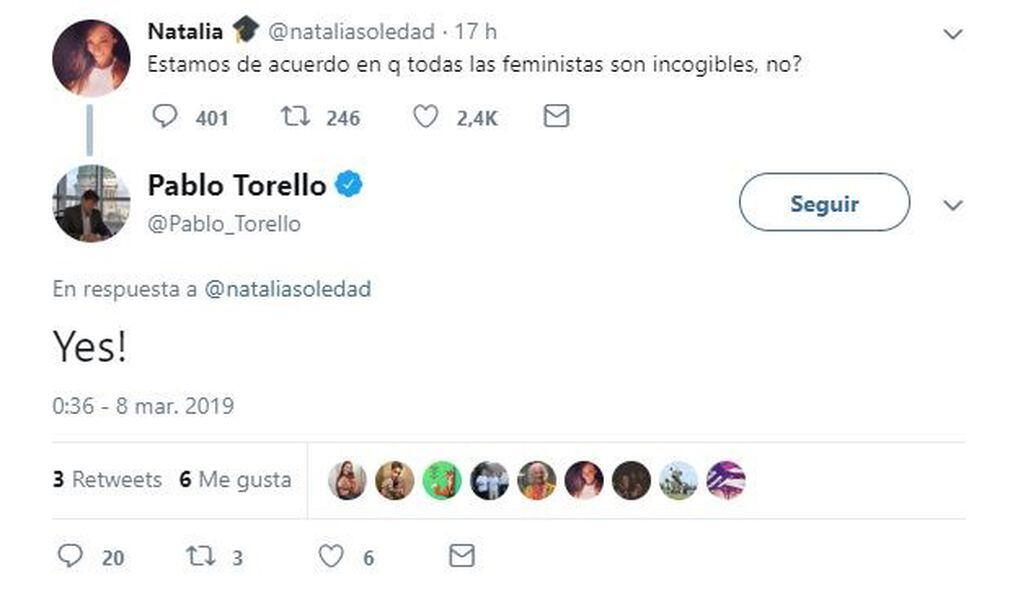 El polémico tuit de Pablo Torello.