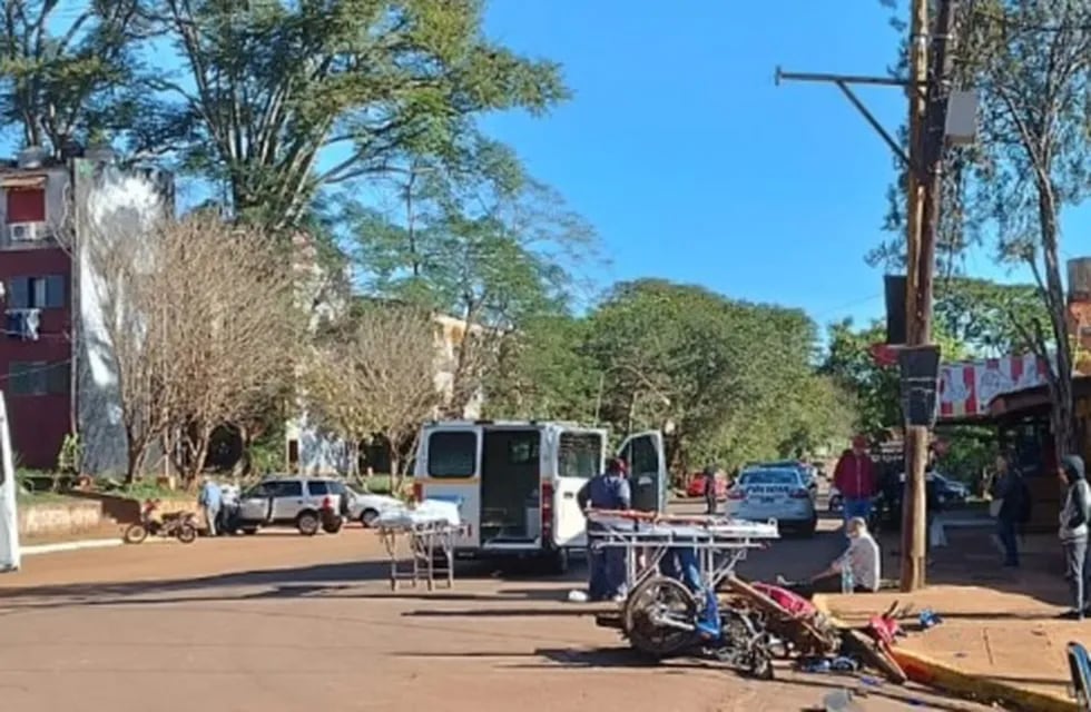 Siniestro vial dejó como saldo dos heridos en Puerto Iguazú.