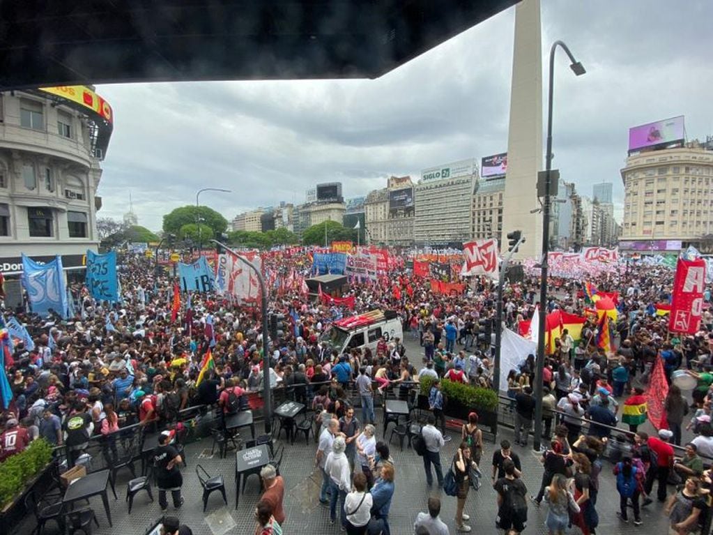 La comunidad boliviana fue a la movilización. (Clarín)