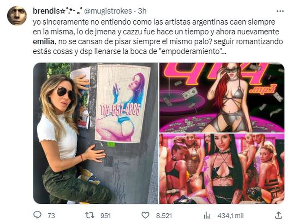 Emilia Mernes generó polémica con la portada de “GTA.mp3” y la compararon con Cazzu y Jimena Barón