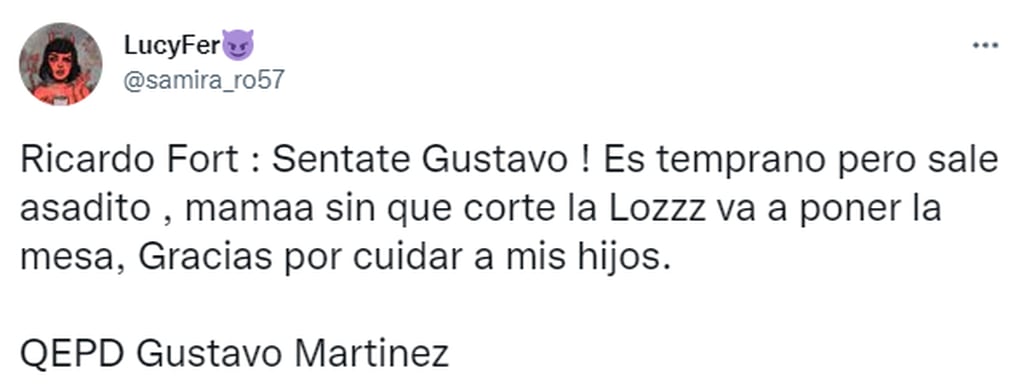 Un tuit que lo muestra a Ricardo Fort como si estuviera hablando con Gustavo Martínez, en un momento cotidiano de sus vidas.
